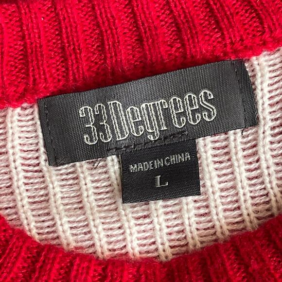 33 Degrees T-Rex Tyrannosaurus Dinosaur Tiny Arms Ugly Christmas Sweater Sz L - Picture 4 of 5